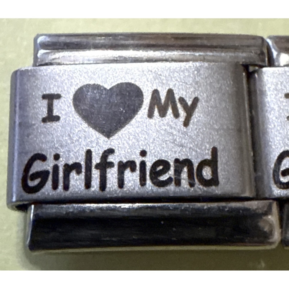 Charmed Expressions Italian Charm Unisex 9mm Silver New I Love My Girlfriend